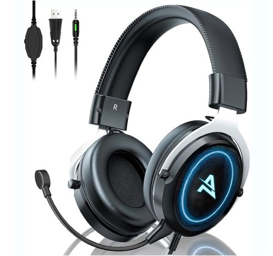 Headset Gamer Aimzone negro microfono desmontable